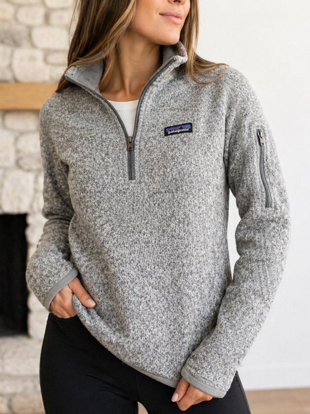 Patagonia Better Sweater NWOT 1/4 Zip Fleece Gray Pullover Women M